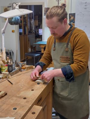 Rory in the first year workshop at West Dean College