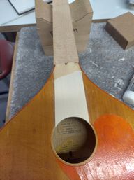 Adding a spruce wedge to flatten out the transition between neck and body