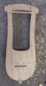 The finished lyre awaiting a coat of oil